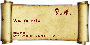 Vad Arnold névjegykártya